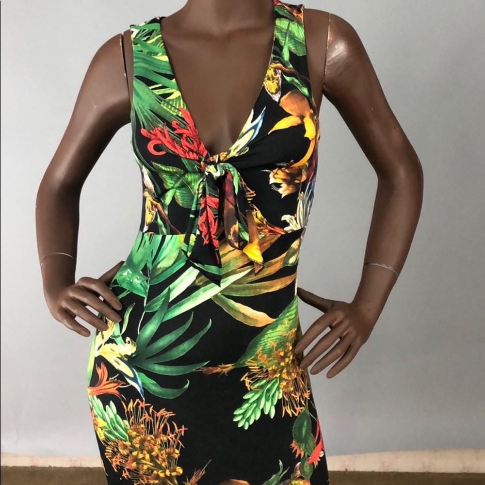 Tropical print dress